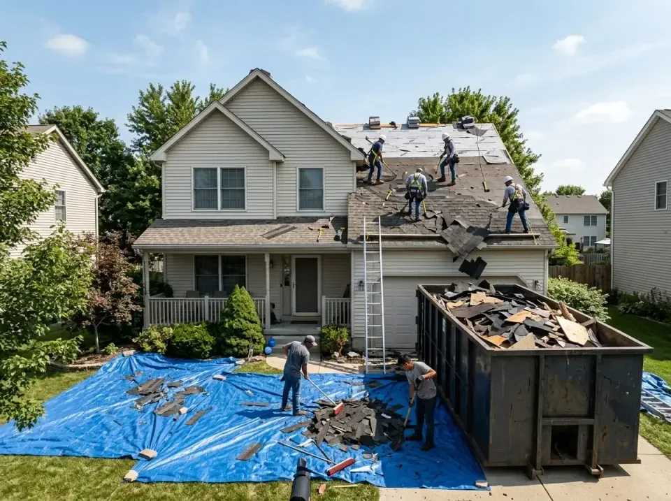 roof-replacement-debris-remova-004 — frequently asked questions, Cheapest Dumpster Rentals in Rochester, IL